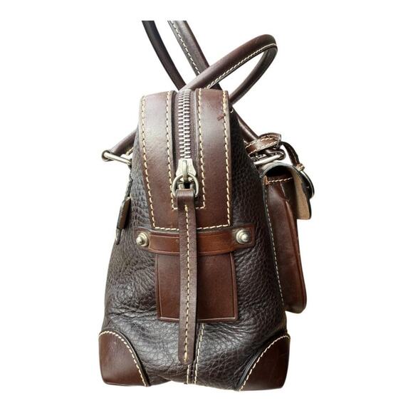 Dooney and Bourke Signature Satchel Double Lock Leather Shoulder Bag - Picture 7 of 14